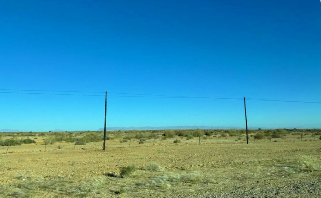 Window view of the landscaping of Namibia