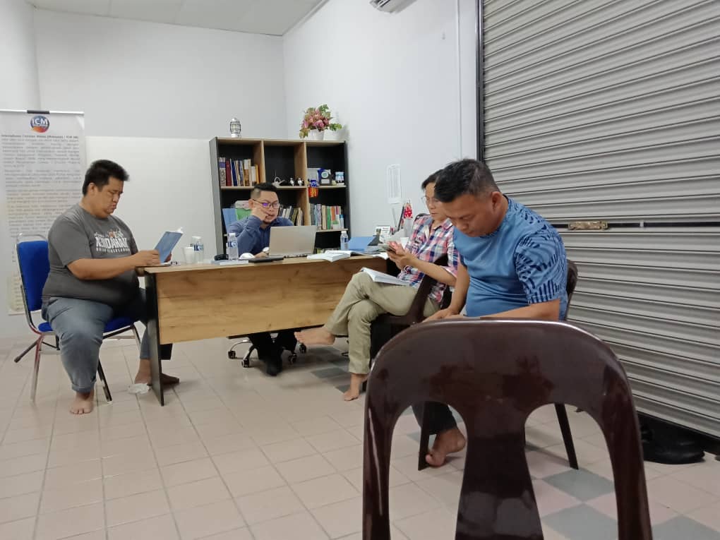 Every member working hard on proofreading