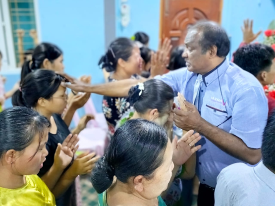 Sunday morning service at Yangoon Victory Christian Church